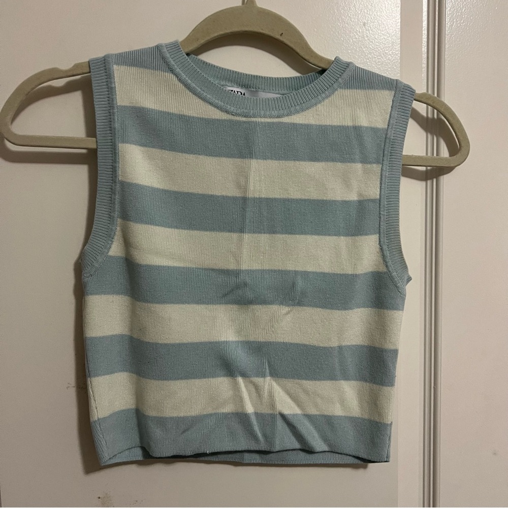 Striped Sleeveless Knit Top